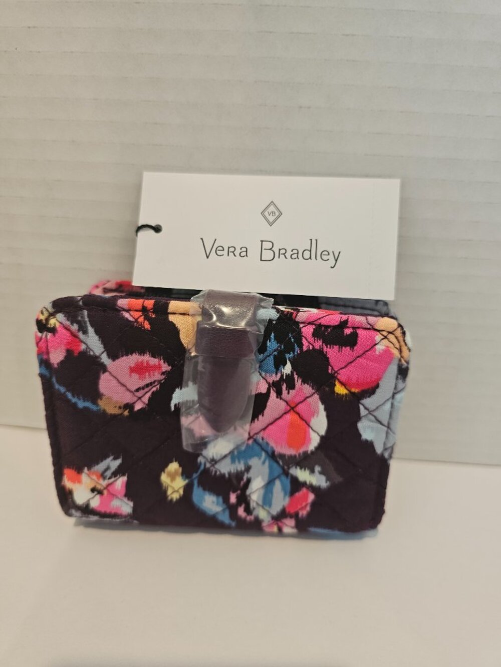 NWT Vera Bradley Iconic RFID Small Wallet Indiana Rose Floral Pink Burgundy Red - Picture 8 of 8